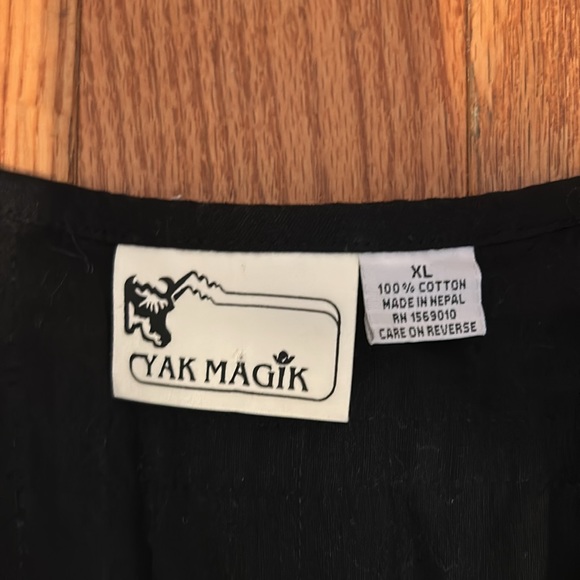 Vtg Yak Magik Patchwork Woven Pattern Jacket Size XL Black Tan White Oversized - Picture 5 of 7